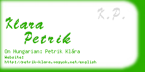 klara petrik business card